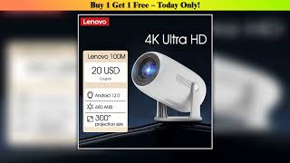 Best Lenovo Portable 4K Projector 100M Android 12 WIFI 6 TOF NoSense Auto Focus Outdoor Full HD