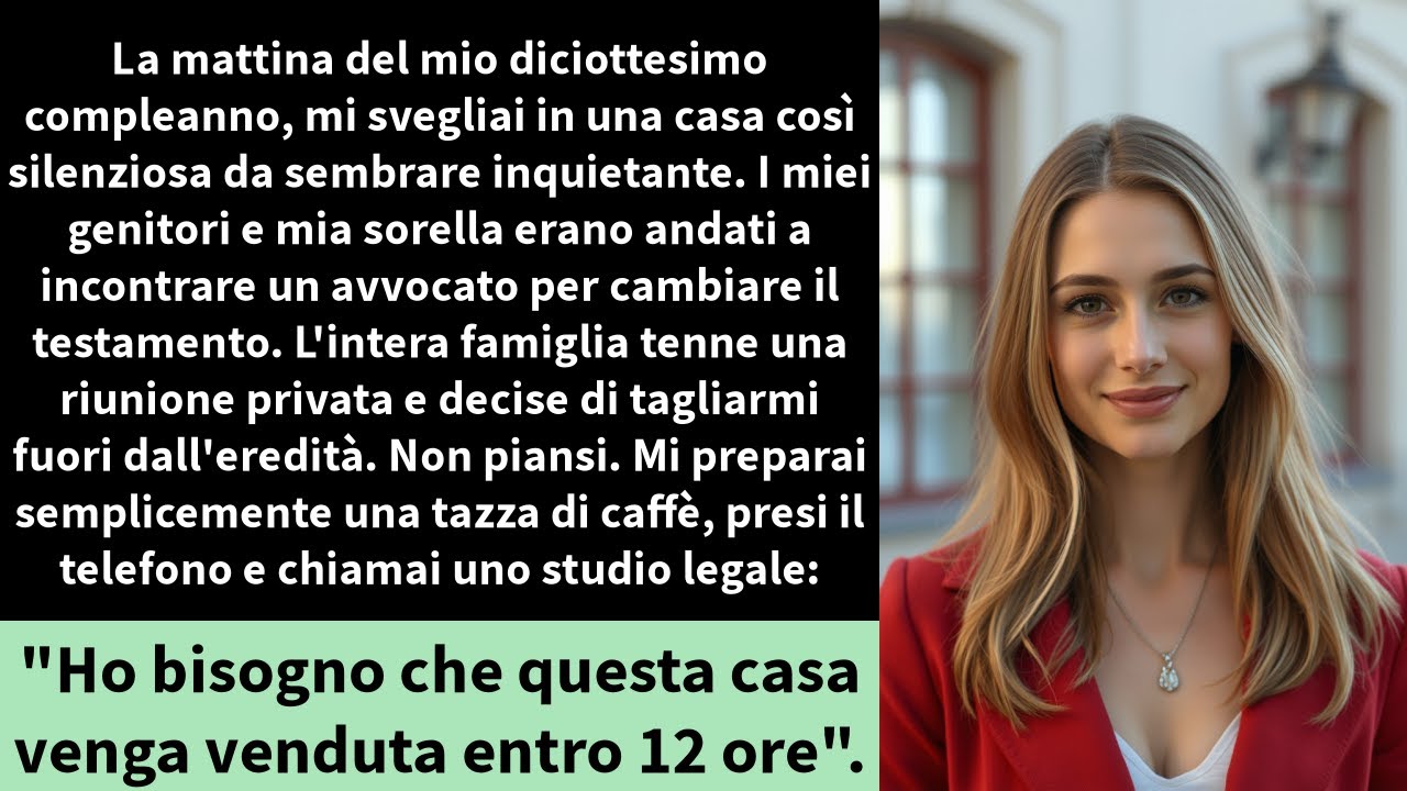 La mattina del mio diciottesimo compleanno, mi svegliai in una casa così silenziosa da sembrare