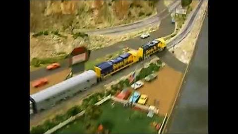 The HO Santa Fe express train with a new engine in the CVMRR
