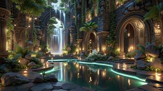 Healing Ambient Music | Mystic Waterfall Temple & Fantasy Ambient Music for Inner Peace 8K screenshot 4