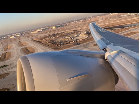 ANA Boeing 777-300ER Powerful Evening Takeoff from Chicago (ORD)