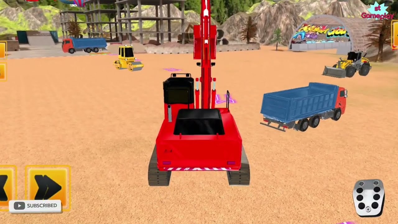 Construction Game Crawler Excavator _ Road Trenches On The Excavator Simulator Training _Androidgame