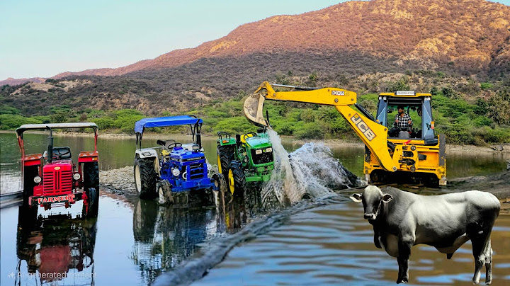 Washing My TATA Dump Truck | Swaraj 855 Fe | New Holland 3630 4x4 | JCB 3dx John Deere 5075 in Pond
