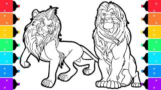 Coloring Scar and Simba | The Lion King Coloring Pages for Kids