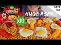 Huge asmrmukbang  kate yup vs 10 packs noodle fire  warning  so spicy