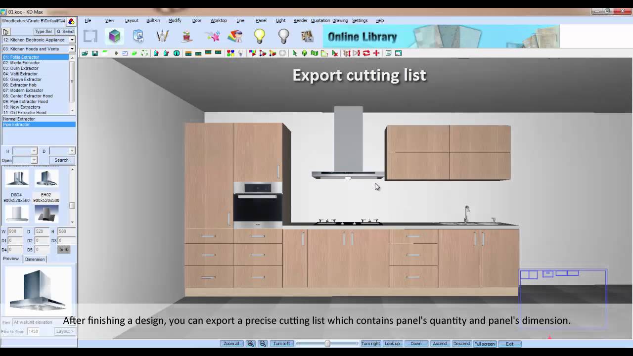 kitchen design software with cutting list