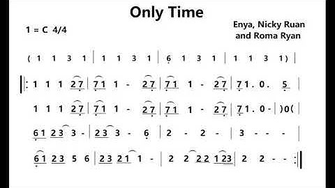 只有时间 C调伴奏 Only time - instrumental in C