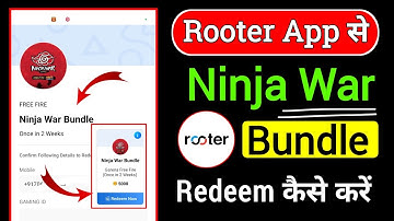 Rooter App Ninja War Bundle | Rooter App Se Ninja War Bundle Redeem Kaise Kare ||