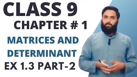 Class 9 Math Chapter 1 | Exercise 1.3 (Part 2) | Matrices and Determinant | Lecture 4
