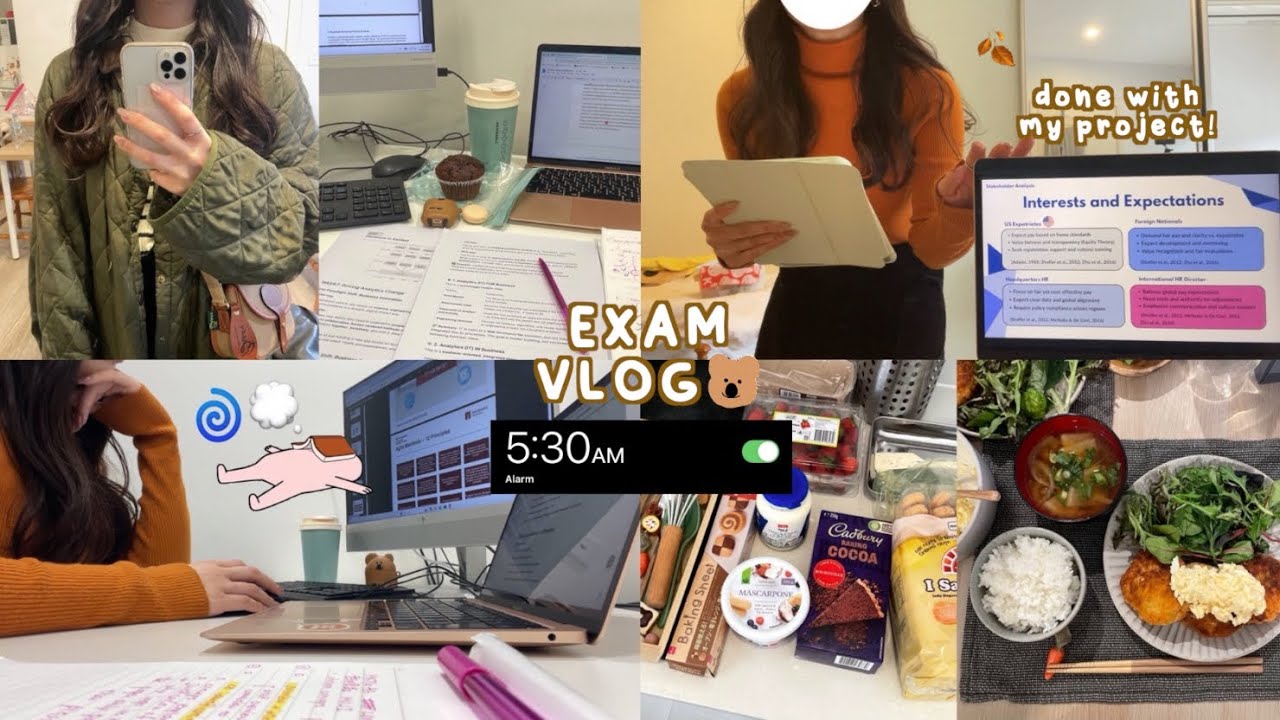 STUDY VLOG🇦🇺 5:30起き大学生の1週間🪿⏰⌇テスト期間中の過ごし方📂⌇grad school life in sydney🌿