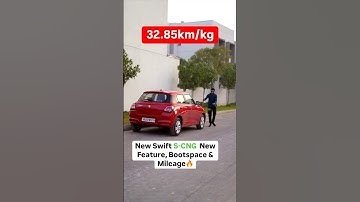 New Swift S-CNG  New Feature, Bootspace & Mileage🔥 #SuzukiSwift #Cng #Reel #Indiantorque