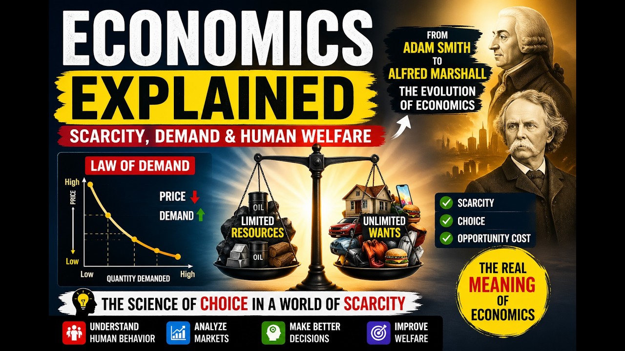 Economics Explained in 10 Minutes | Law of Demand, Scarcity & Adam Smith
