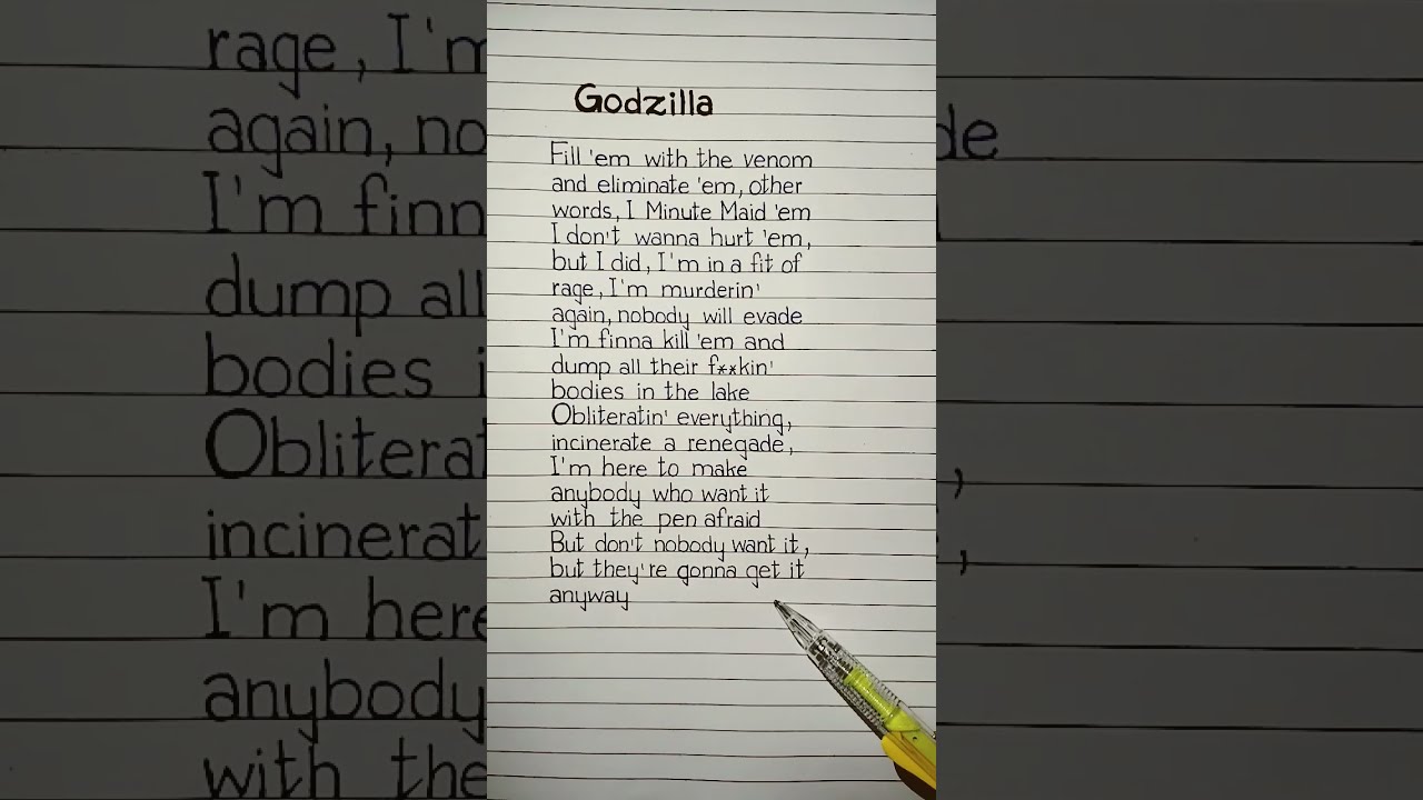 Godzilla Lyrics Fast Part Eminem