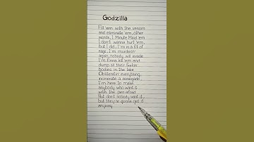 Thumbnail of godzilla lyrics fast part | Eminem | #eminem #godzilla #lyrics