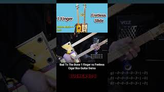 1 Finger Vs Fretless Slide - Bad to the Bone - Doubleneck Cigar Box Guitar Demo/Lesson