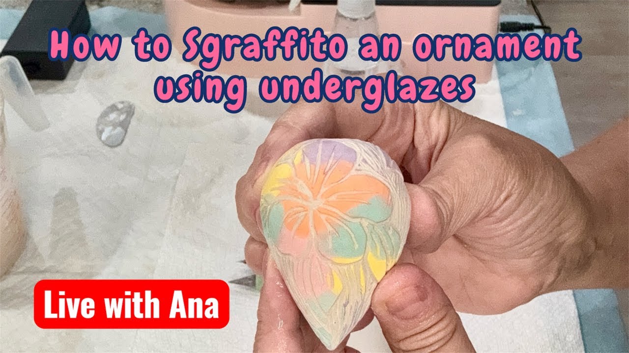 How to Sgraffito a Christmas Ornament Using Kiwi Underglazes