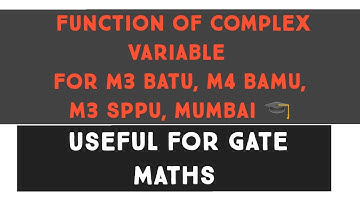 MCQs of Function of Complex variable  for M4 BAMU, M3 BATU, M3 SPPU, Mumbai🎓 Watch it in 480 p
