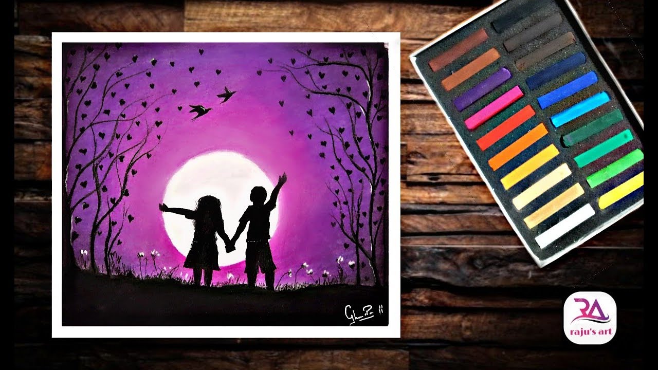 easy brother and sister drawing with soft pastel step by step YouTube