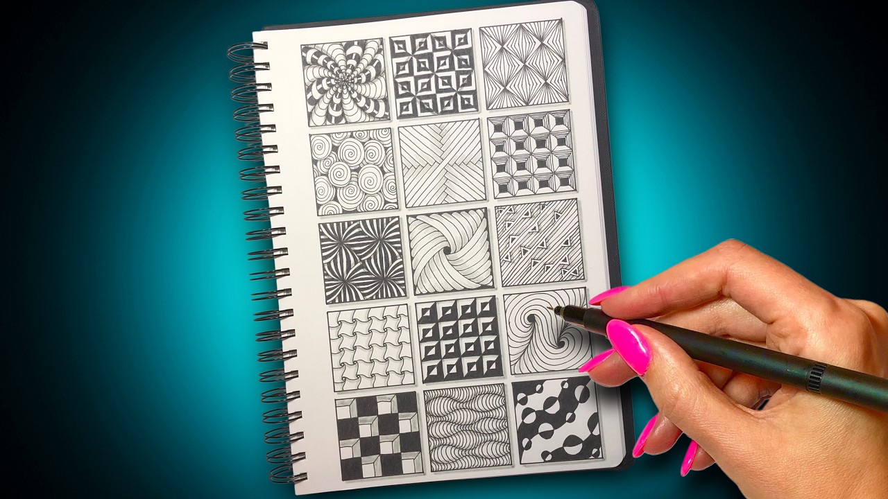 15 Zentangle Patterns for Relaxation ✍️ | Sketchbook Inspiration