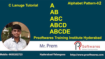 alphabet pattern -2 in c programming | Pattern in c language