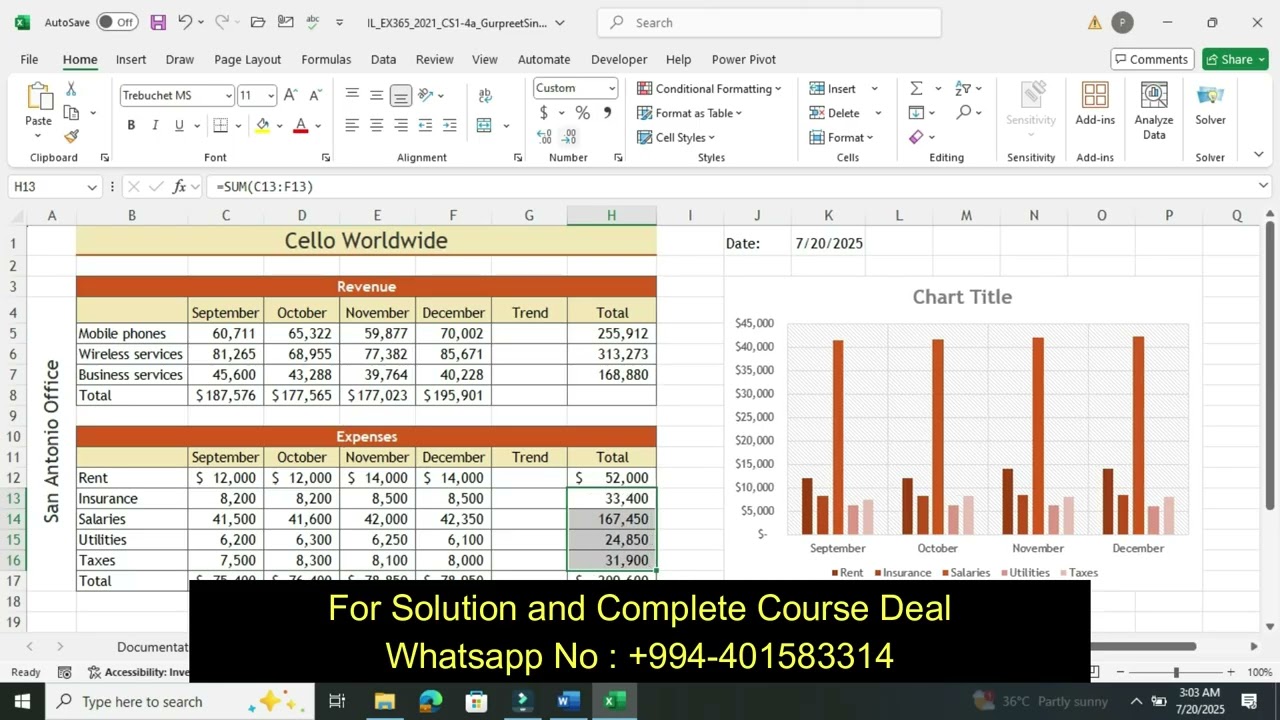 Illustrated Excel 365/2021 Modules 1-4: SAM Capstone Project 1a | IL EX365 2021 CS1 4a