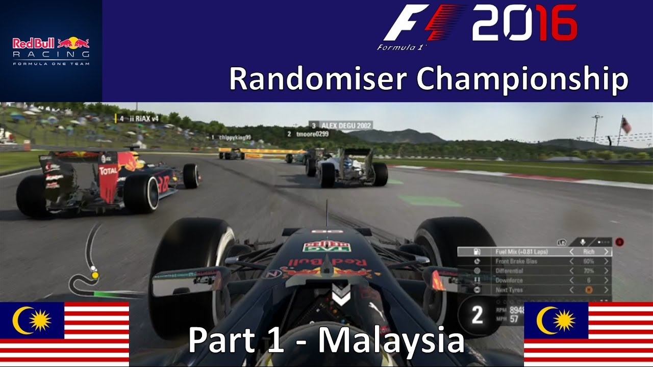 F1 2016 Randomiser Championship Part 1 - Malaysia (Let The Random Series Begin)