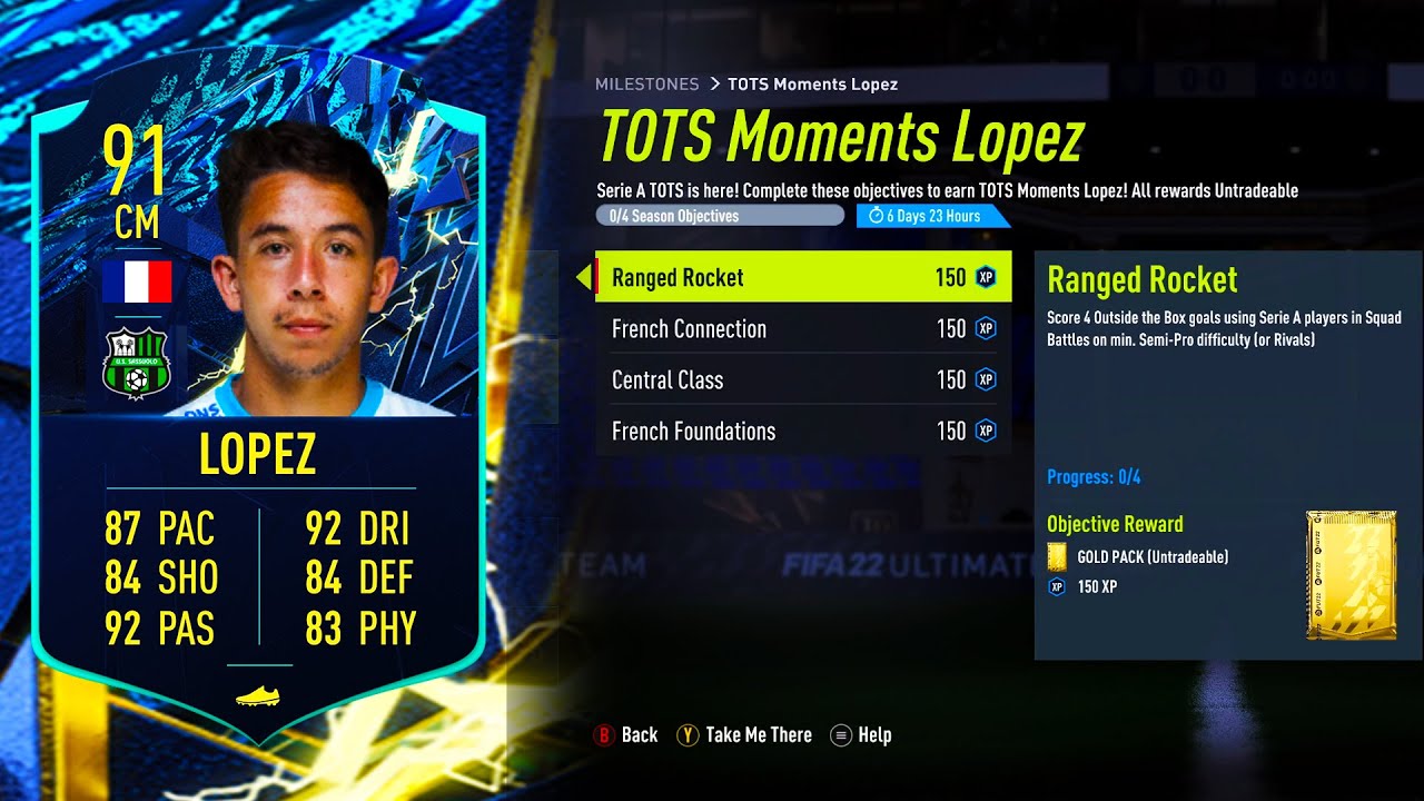 HOW TO COMPLETE TOTS MOMENTS LOPEZ OBJECTIVES FAST! ⭐ FIFA 22 ULTIMATE TEAM