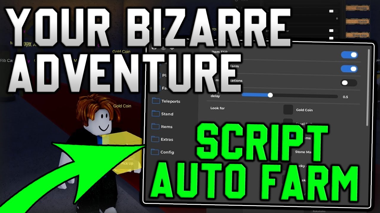 [🎃НОВОЕ] Ваш скрипт Bizarre Adventure: автофарм, фарм предметов, аура убийств и многое другое (Ro...