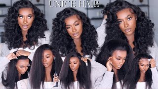Must Watch🔥| Affordable+Versatile Kinky Straight Wig transformation+Fluffy Wand Curls |UniceHair screenshot 1