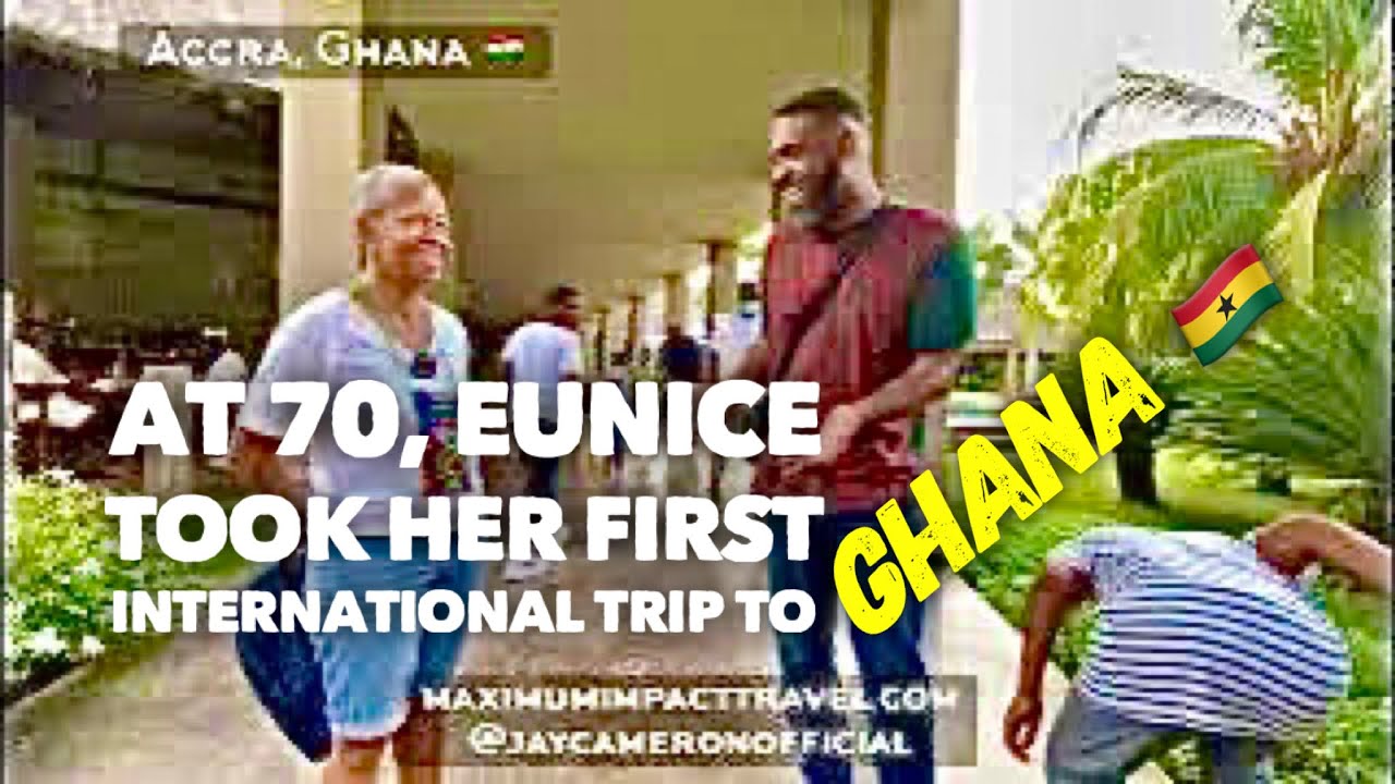 В 70 лет Юнис совершила свою первую международную поездку в Гану
