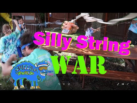 Silly String War and some Digital ART !  BLAST to the HEAD !  What Why STOP PICKING ON ME
