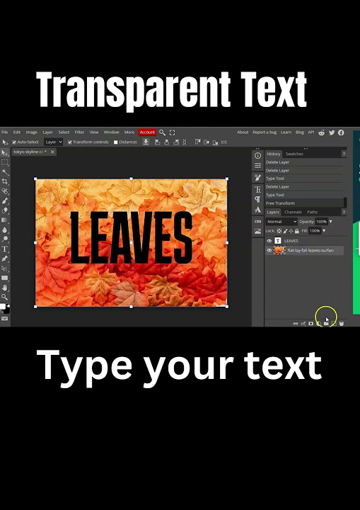 How To Make A Transparent Background In Photopea How to Create Transparent Text in Photopea lPhotopea tutorial l easy
