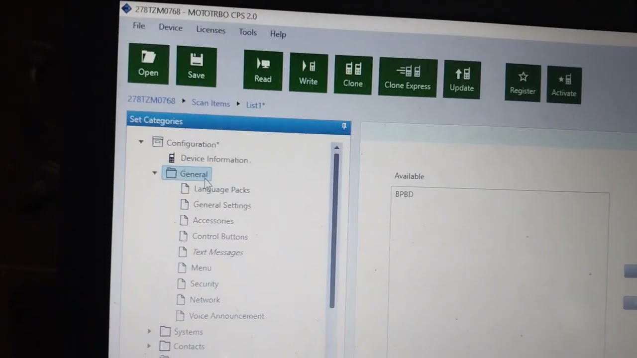 Setting HT Motorola XIR C2660