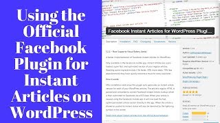 Using The Official Facebook Wordpress Plugin