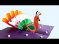 Greeting card idea for Independence Day/DIY-How to make Peacock Pop up card/Easy Tricolor card