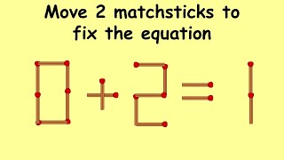 0+2=1 correct this incorrect equation | Match stick puzzle #134 | Puzzles with Answer screenshot 2