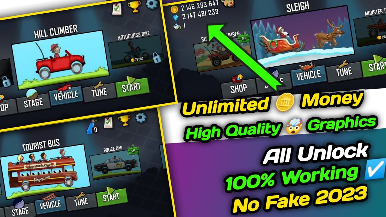 Hill climb racing mod apk unlimited money 🤑 diamond and fuel