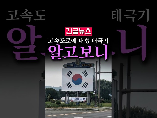 (속보) 고속도로에 등장한 대형 태극기, 알고보니...