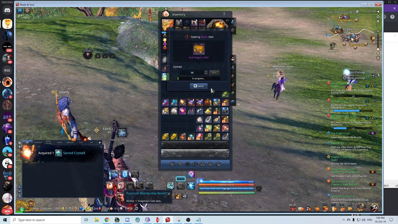 BnS: opening 100 Mystical Frost Dragon Treasure Chests