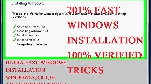 Fast windows installation trick,Stuck problem on copying file during installation fix