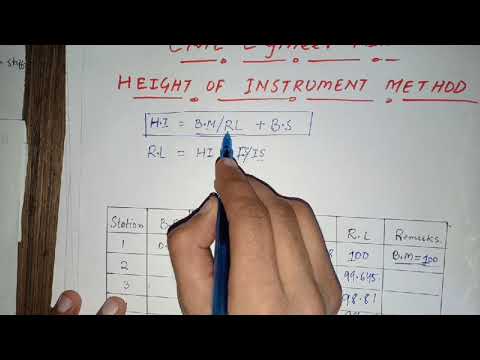 HEIGHT OF INSTRUMENT METHOD||LEVELLING|| VIDEO 2||