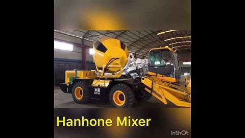 How the drum of self loading concrete mixer rotate horizontally to discharge concrete?