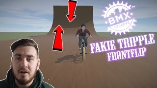 FAKIE TRIPLE FRONT FLIP ON THE MEGA RAMP BMX STREETS PIPE!