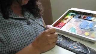 Making hand painted freathers
