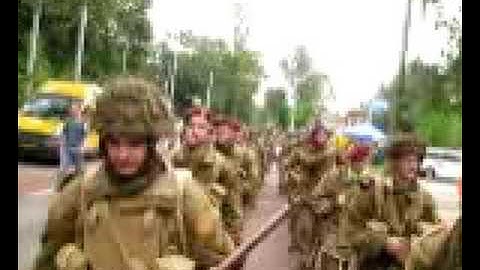 British paras entering Oosterbeek after their drop in Septem