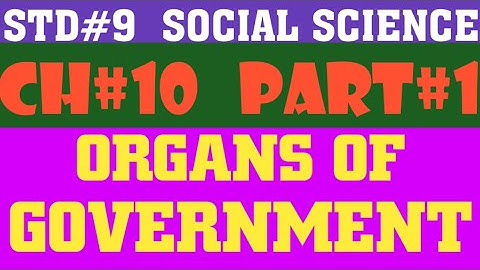 ORGANS OF GOVERNMENT# PART 1# CHAPTER 10# SOCIAL SCIENCE# CLASS 9# GSEB# GUJARAT BOARD