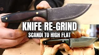 Re-grinding A Clients Knife! - [ Knife Restoration ]