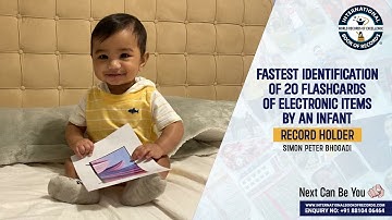 FASTEST IDENTIFICATION OF 20 FLASHCARDS OF ELECTRONIC ITEMS BY AN INFANT