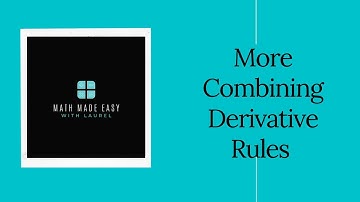 Derivatives - Combining Product, Quotient, and Power Rules Part 2