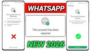 WhatsApp Unben New Solution 2026 || This account can't use WhatsApp Problem 2026 